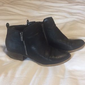 Lucky Brand Leather Booties Size 8 Black
